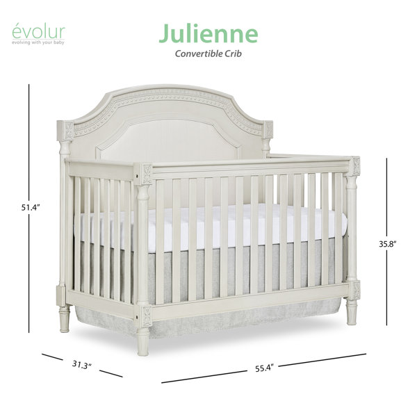 Evolur Julienne 4in1 Convertible Upholstered Crib & Reviews Perigold